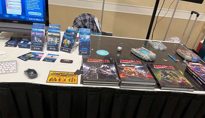 Some of the amazing merchandise available at the TravellerCon Event.